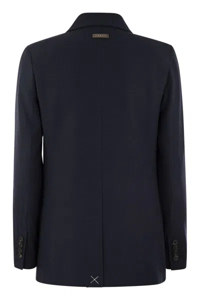 Peserico Viscose Blend Double-breasted Blazer