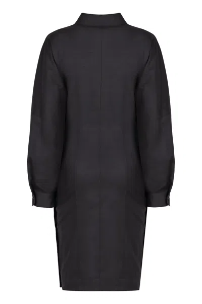 Philosophy Di Lorenzo Serafini Chic Wool-blend Asymmetric Shirt Dress