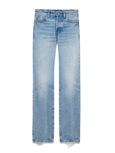Saint Laurent Women's Jean Nico Denim Camel Pants