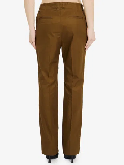 Saint Laurent Brown Cotton Twill Pants For Women