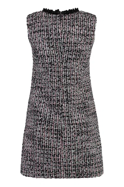 Self-portrait Black Sequin-embellished Boucl-tweed Mini Dress