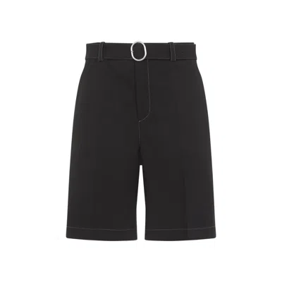 Jil Sander Belted Bermuda Shorts In Black