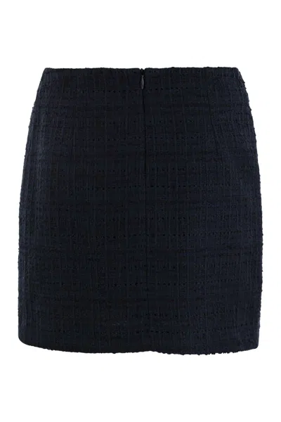 Tagliatore May Mini Skirt In Blue Tweed