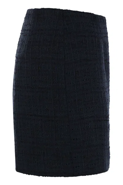 Tagliatore May Mini Skirt In Blue Tweed