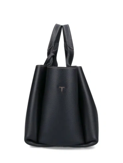 Tod's Logo Plaque Leather Tote Bag
