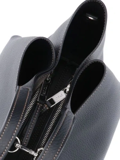 Tod's Logo Plaque Leather Tote Bag
