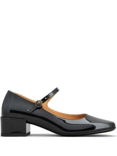 Tod's Almond Toe Block Heel Gold Hardware Pumps