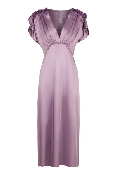 Victoria Beckham Women's V-neck Ruffle Midi Dress