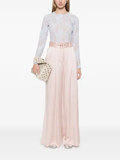Zimmermann Pink Silk Tuck Pants