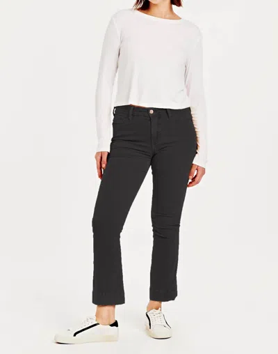 Dear John Denim Jeanna High Rise Cropped Corduroy Flare Jeans In Black In Black