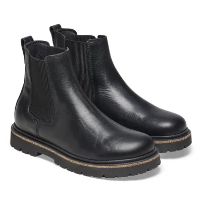 Birkenstock Highwood Slip On Womens Faux Leather Round Toe Ankle Boots In Black