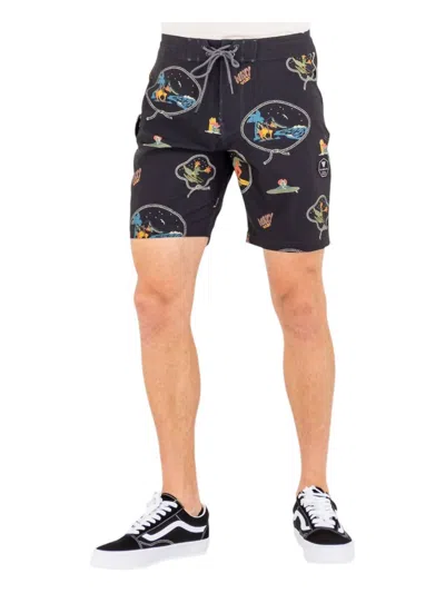 Vissla Soren Wavy West 17.5" Boardshorts In Black In Black