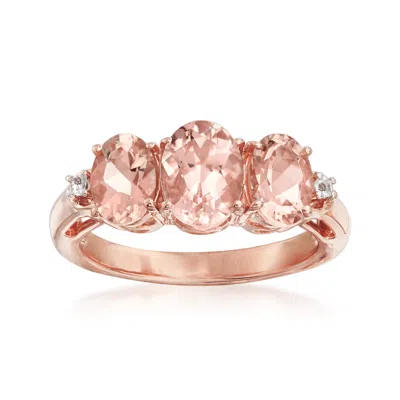 Ross-simons Morganite Ring With White Topaz Accents In 18kt Rose Gold Over Sterling In Pink