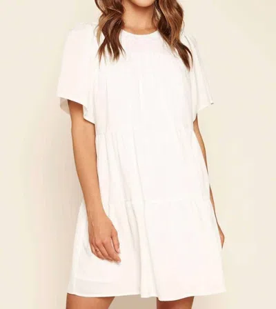 Sugarlips Isadora Babydoll Tiered Mini Dress In White In White