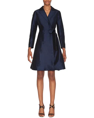 Focus By Shani Women's Dupioni Wrap A-line Dress In Blue