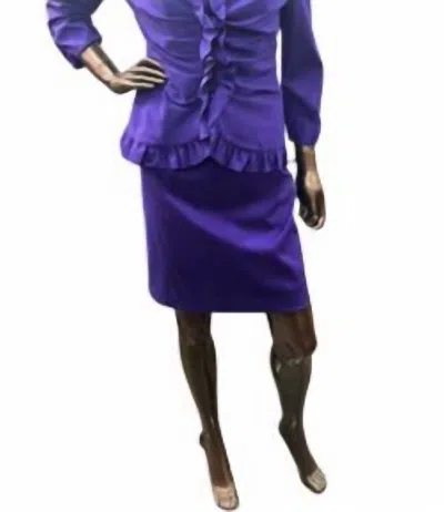 Js Boutique Sheath Dress With Jacket In Purple In Purple