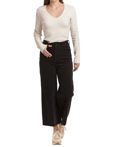 Dear John Denim Aubrey Baby Cord Wide Leg Jean In Black In Black