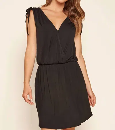 Sugarlips Sedona Surplice Mini Dress In Black In Black