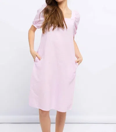 Smf Seersucker Dress In Pink In Pink