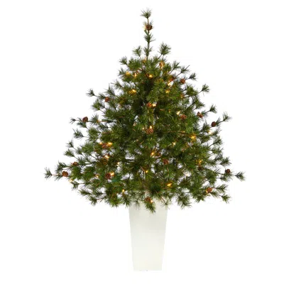 Homplanti 44" Colorado Mountain Xmas Tree W/50 Lights In Planter