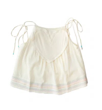 Kerri Rosenthal Women's Emma Tank Constrast Stitch Top In Ecru In White
