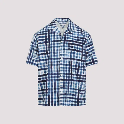 Shop Bottega Veneta Printed Bowling Shirt For Men In Navy