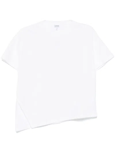 Shop Loewe Asymmetrical Cotton T-shirt For Women In White