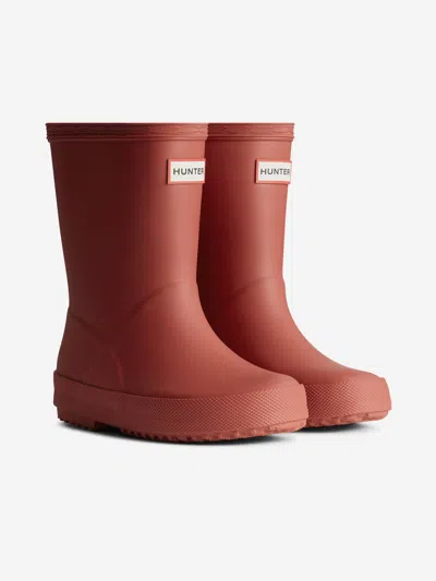 Hunter Kids First Wellington Boots In Red