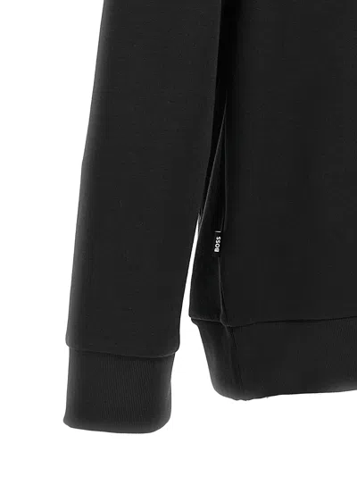 Hugo Boss Logo-detail Zip-up Hoodie In Black