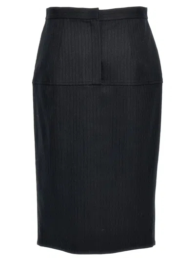 Fendi Zip-embellished Velvet Maxi Skirt In Gray