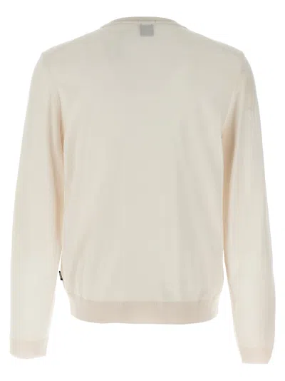 Hugo Boss Logo-embroidered Cotton Jumper In White