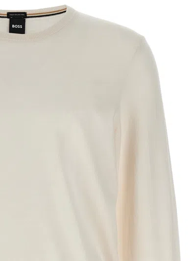 Hugo Boss Logo-embroidered Cotton Jumper In White