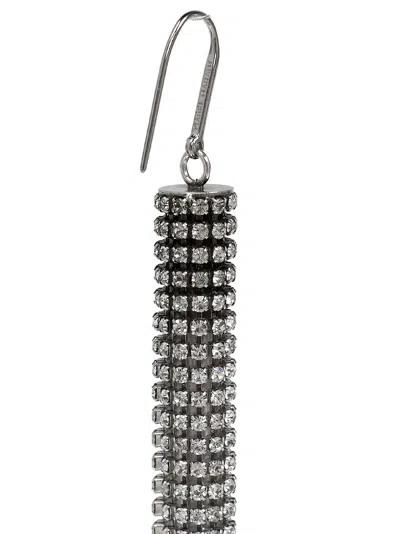 Isabel Marant Dangling Rhinestone Drop Earrings In Silver