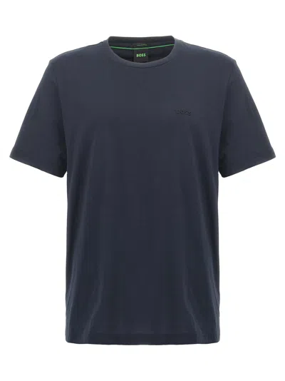 Hugo Boss Boss Men Cotton Jersey T-shirt With Logo In Blue