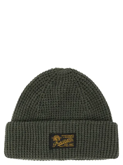 Polo Ralph Lauren Logo Patch Ribbed Beanie In Sage