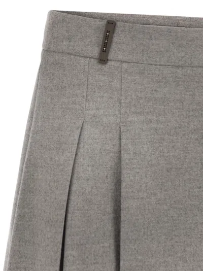 Peserico Women Short Skirt In Wool And Viscose In Grey