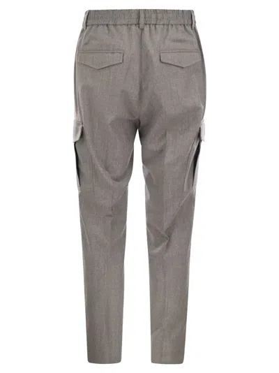 Peserico Men's Wool, Silk And Cashmere Jogger Trousers In Grey