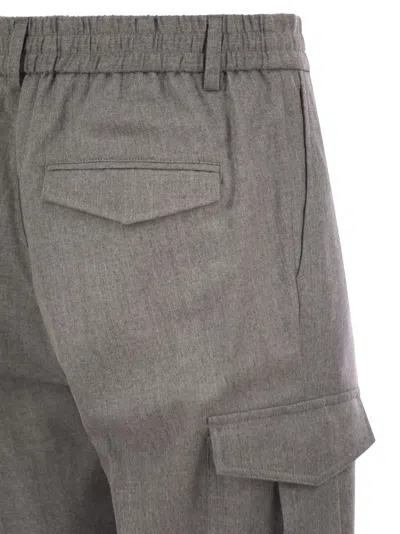 Peserico Men's Wool, Silk And Cashmere Jogger Trousers In Grey