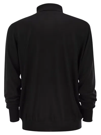 Pt Torino Wool Polo Shirt In Black