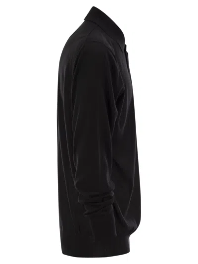 Pt Torino Wool Polo Shirt In Black