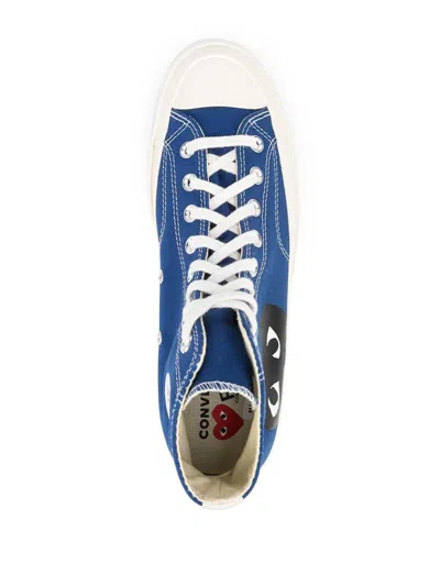 Comme Des Garçons Play Blue Converse Edition Half Heart Chuck 70 High Sneakers In Blue