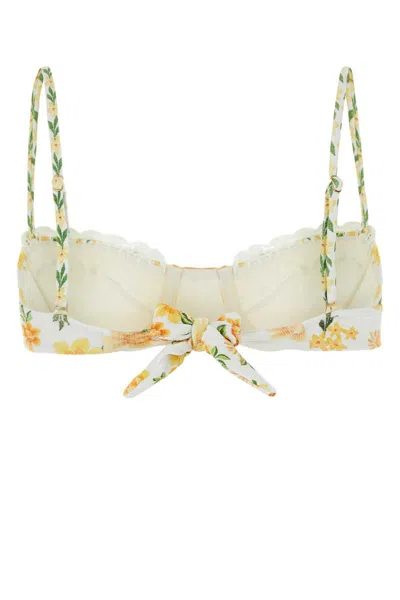 Farm Rio Printed Stretch Nylon Azalea Bikini Top In Floral