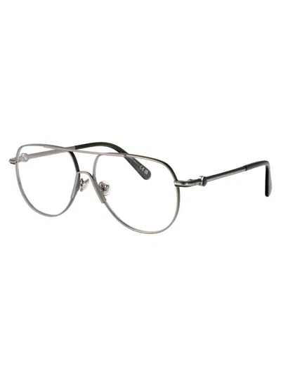 Moncler Bronzo Scuro Lucido Metal Glasses In 14a Grey