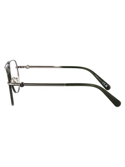 Moncler Bronzo Scuro Lucido Metal Glasses In 14a Grey