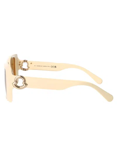Shop Moncler Sunglasses In 25e Ivory