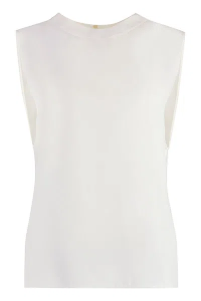 Saint Laurent Woman Top White Size 8 Silk In White
