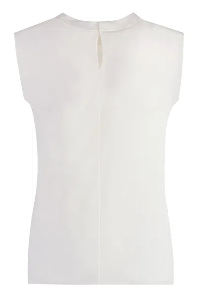 Saint Laurent Woman Top White Size 8 Silk In White