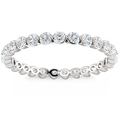 Pompeii3 3/4 Ct Diamond Single Prong Eternity Ring Wedding Stackable Band White Gold In Multi