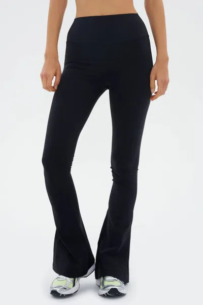 Splits59 Womens Black Raquel Flared-leg Mid-rise Stretch-woven Leggings In Black