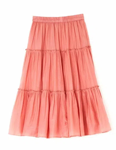 Mabe Della Midi Skirt In Coral In Pink